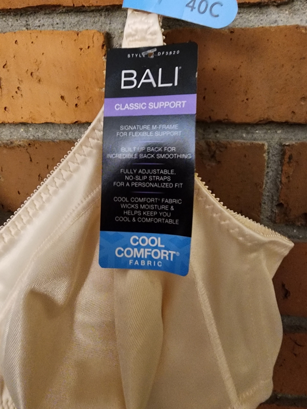 Bali Classic Support Bra in Cream - Cool Comfort 40C